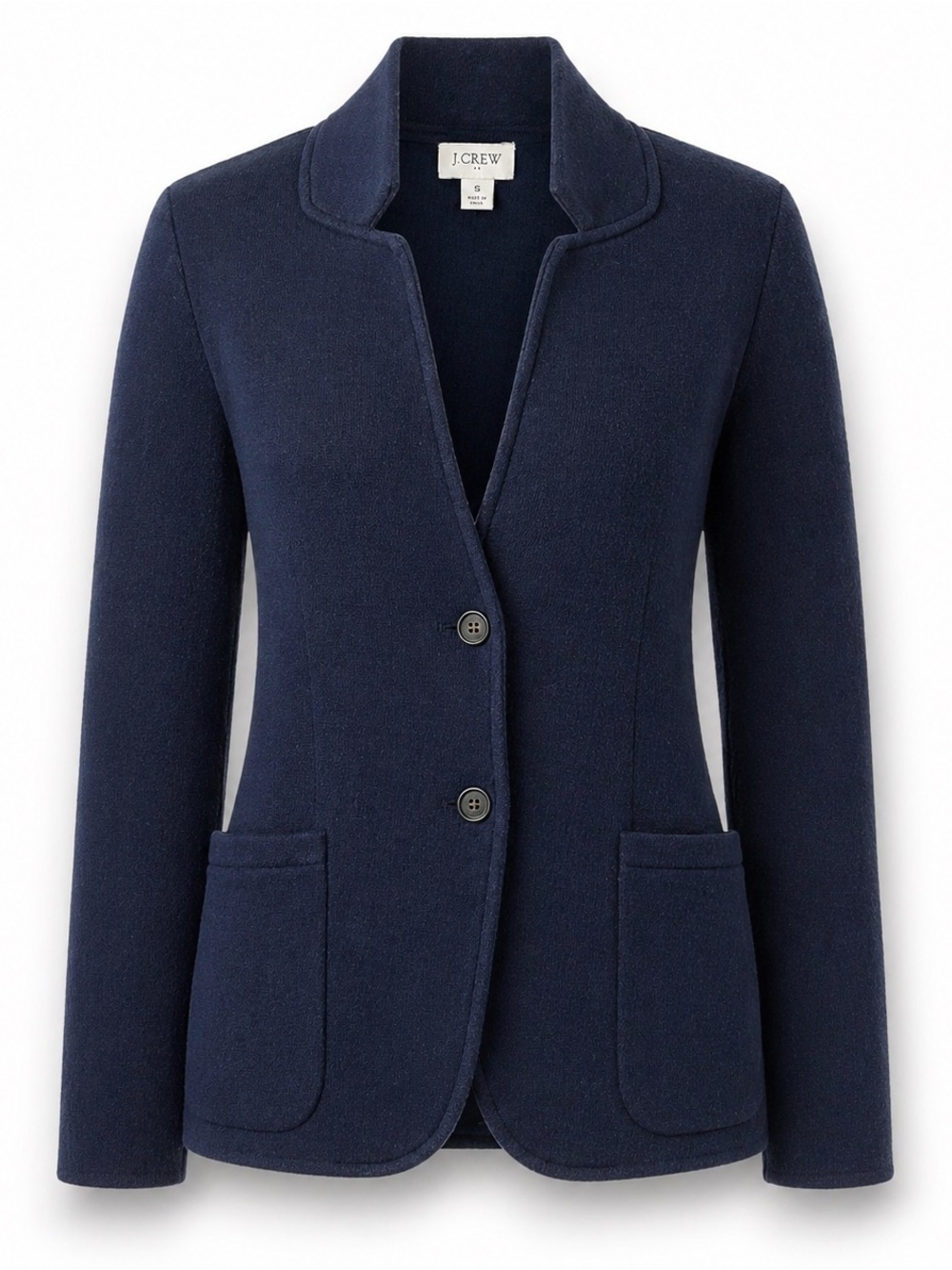 J.Crew Navy Schoolboy Sweater Blazer Jacket Size S Two Button Knit Workwear